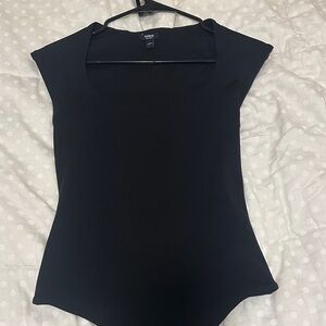 Express Cap Sleeve Black Bodysuit